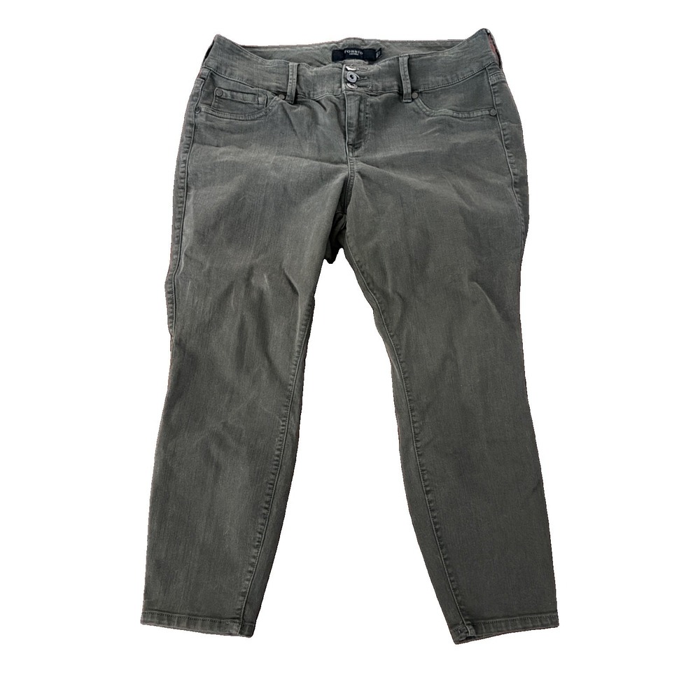 Torrid Denim Womens Khaki GREEN Jeans Pants 16XS Stretch Pockets Casual Travel